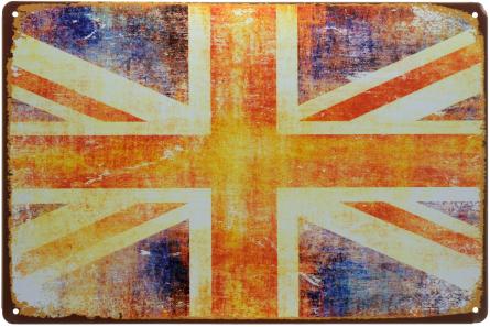 Вигорілий Прапор Великобританії (ms-00929) Металева табличка - 20x30см