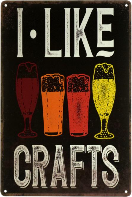 Я Люблю Крафтовое Пиво / I Like Crafts Beer (ms-003029) Металлическая табличка - 20x30см