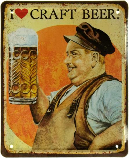 Я Люблю Крафтове Пиво! / I Love Craft Beer! (ms-002392) Металева табличка - 18x22см