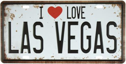 Я Люблю Лас-Вегас / I Love Las Vegas (ms-001100) Металлическая табличка - 15x30см