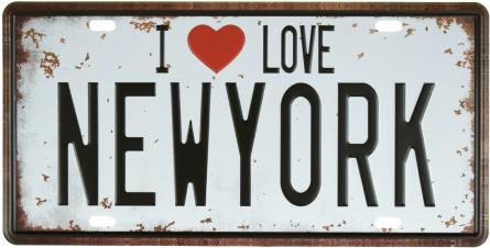 Я Люблю Нью-Йорк / I Love New York (ms-001078) Металева табличка - 15x30см