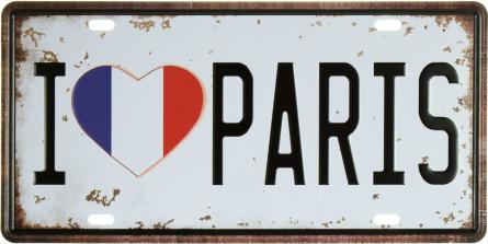 Я Люблю Париж / I Love Paris (ms-001852) Металева табличка - 15x30см