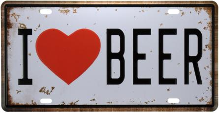 Я Люблю Пиво / I Love Beer (ms-00886) Металева табличка - 15x30см