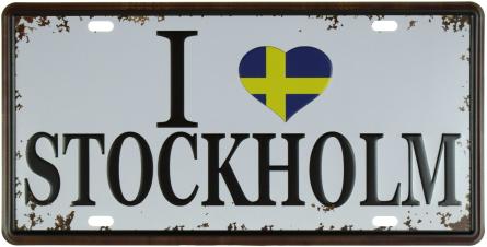 Я Люблю Стокгольм / I Love Stockholm (ms-001096) Металева табличка - 15x30см