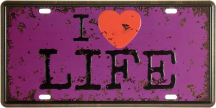 Я Люблю Життя / I Love Life (ms-001872) Металева табличка - 15x30см