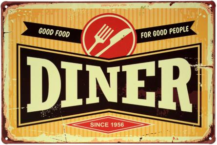 Закусочна (Хороша Їжа Для Хороших Людей) / Diner (Good Food For Good People) (ms-001629) Металева табличка - 20x30см