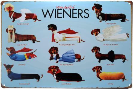 Замечательные Сардельки / Wonderful Wieners (ms-00654) Металлическая табличка - 20x30см