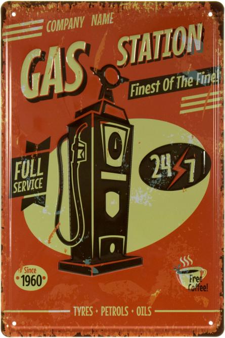 Заправка / Gas Station (Fines Of The Fine!) (ms-002331) Металлическая табличка - 20x30см