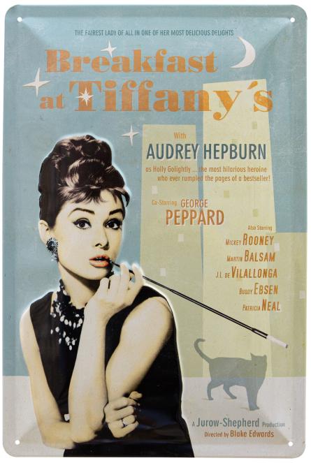 Сніданок У Тіффані (С Одрі Хепберн) / Breakfast At Tiffany's (With Audrey Hepburn) (ms-002079) Металева табличка - 20x30см