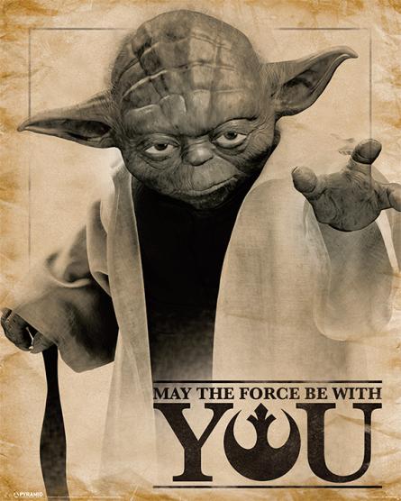 Зоряні Війни (Йода, Нехай Прибуде З Тобою Сила) / Star Wars (Yoda, May The Force Be With You) (ps-001796) Постер/Плакат - Міні (40x50см)