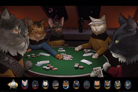 Звездный Путь Кошки (Покер) / Star Trek Cats (Poker) (ps-002108) Постер/Плакат - Стандартный (61x91.5см)