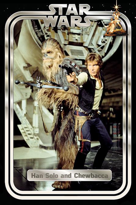 Звёздные Войны (Хан и Чуи Ретро) / Star Wars Classic (Han and Chewie Retro) (ps-00790) Постер/Плакат - Стандартный (61x91.5см)