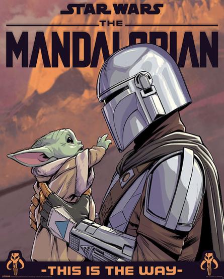 Звёздные Войны: Мандалорец (Привет, Малыш) / Star Wars: The Mandalorian (Hello Little One) (ps-002781) Постер/Плакат - Мини (40x50см)